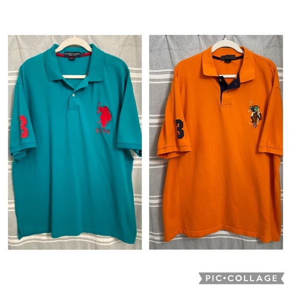 U.S. POLO ASSN / Set of 2 Large Pony Rugby Polo's Size 2XLT - Picture 1 of 15